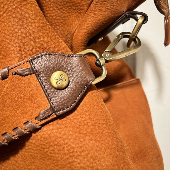 Hobo Sheila Large Satchel Henna Honey Brown Pebble Leather Tote Bag - Picture 9 of 15
